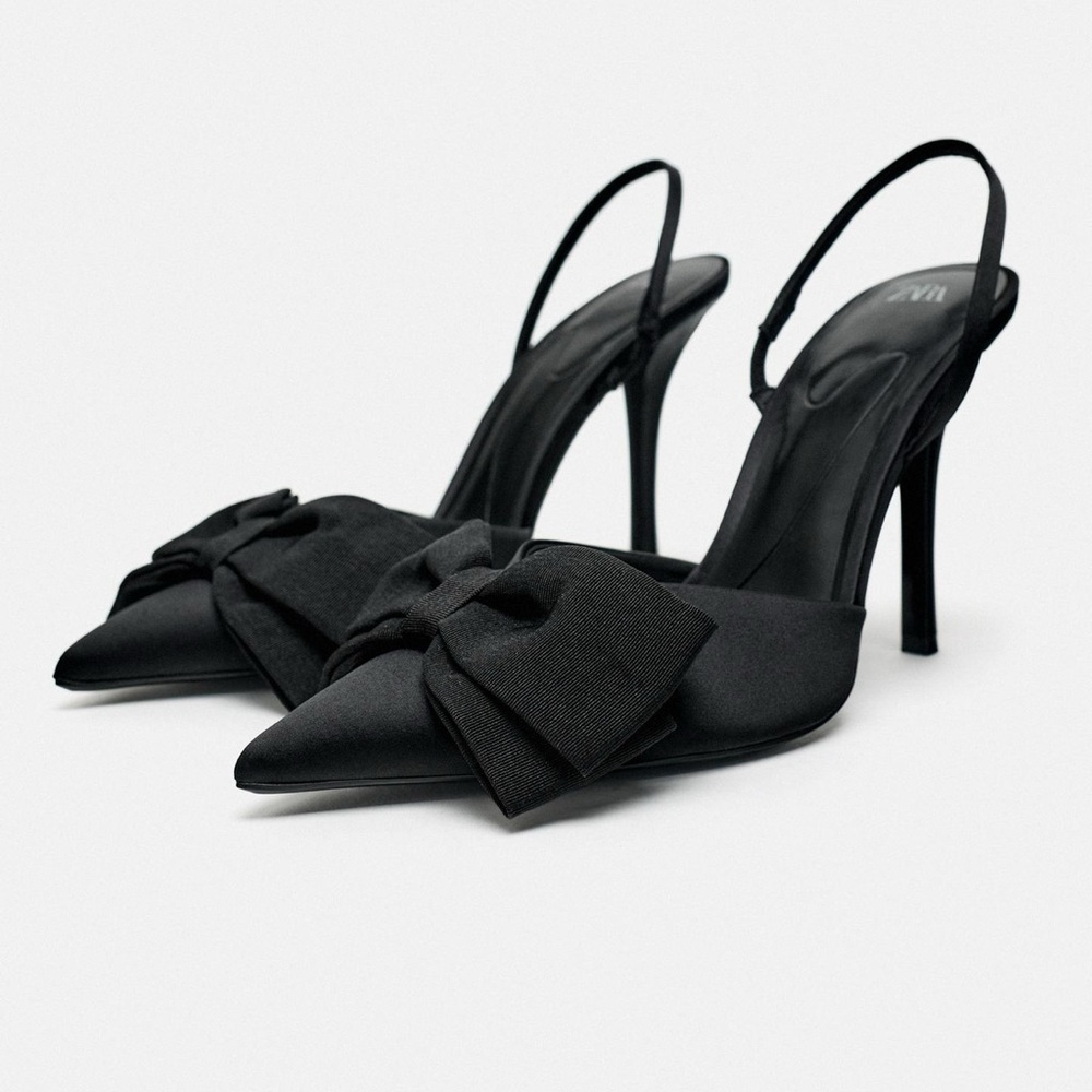 Zara Black Bow Heels